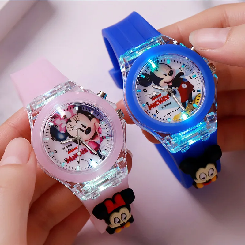 Miniso Disney Mickey Kinderuhr Marvel Spider Man Iron Man Leuchtuhr Cartoon Hello Kitty Kinderuhr Geschenk Image