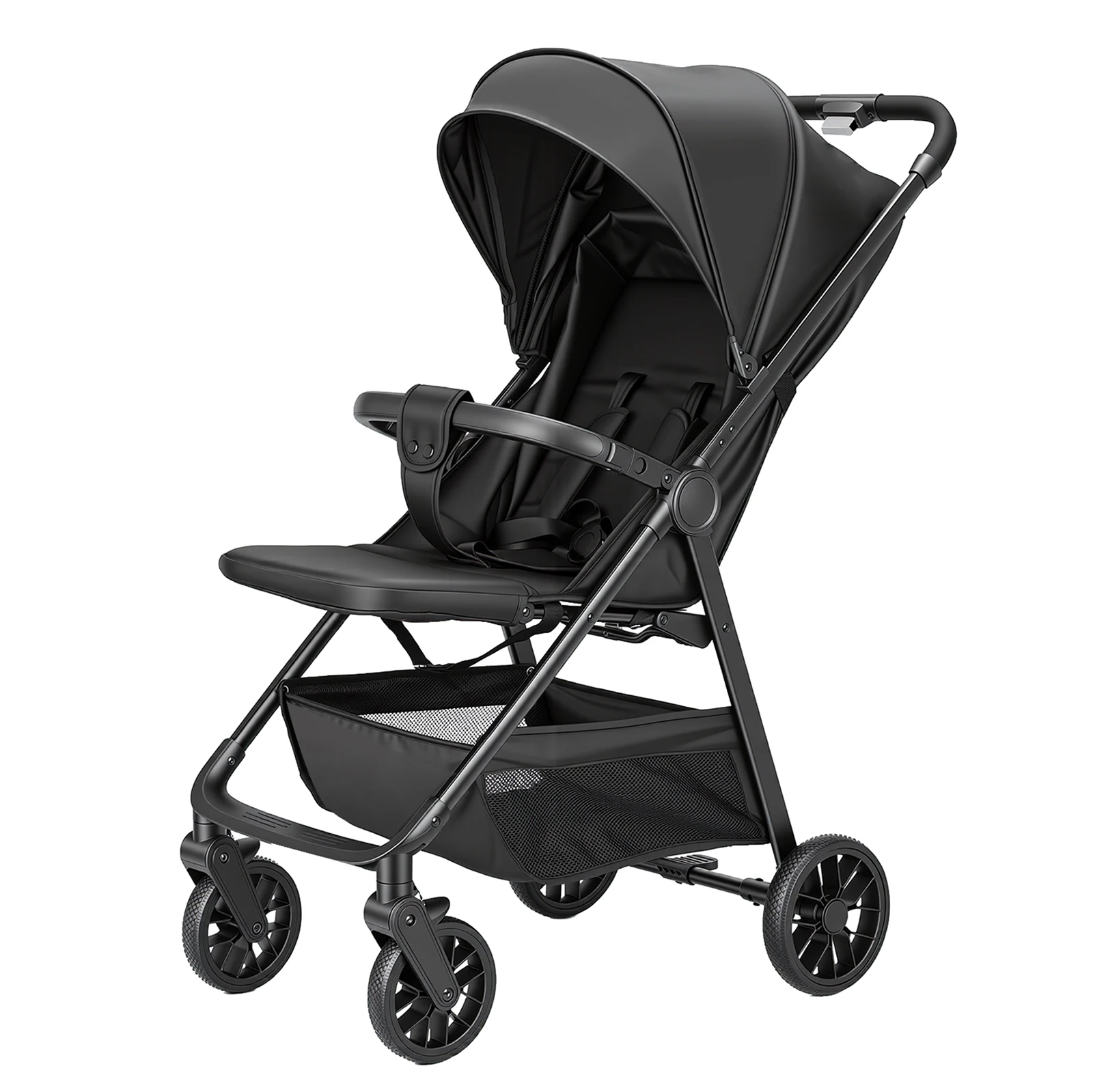 Kinderwagen für Kleinkinder mit Liegesitz, ultra-kompakter Kinderwagen mit großem Aufbewahrungskorb, Baldachin, für Reisebuggy Image