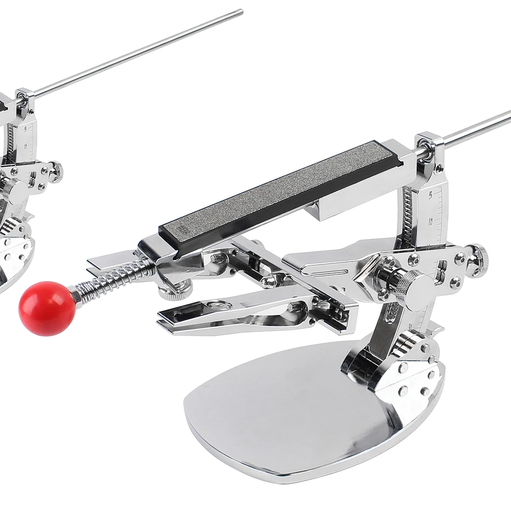 1 Satz 360 ° Flip Hochpräziser Messerschärfer Professionelles Aluminium-Schärfgerät mit festem Winkelrahmen und Schleifwerkzeug Image