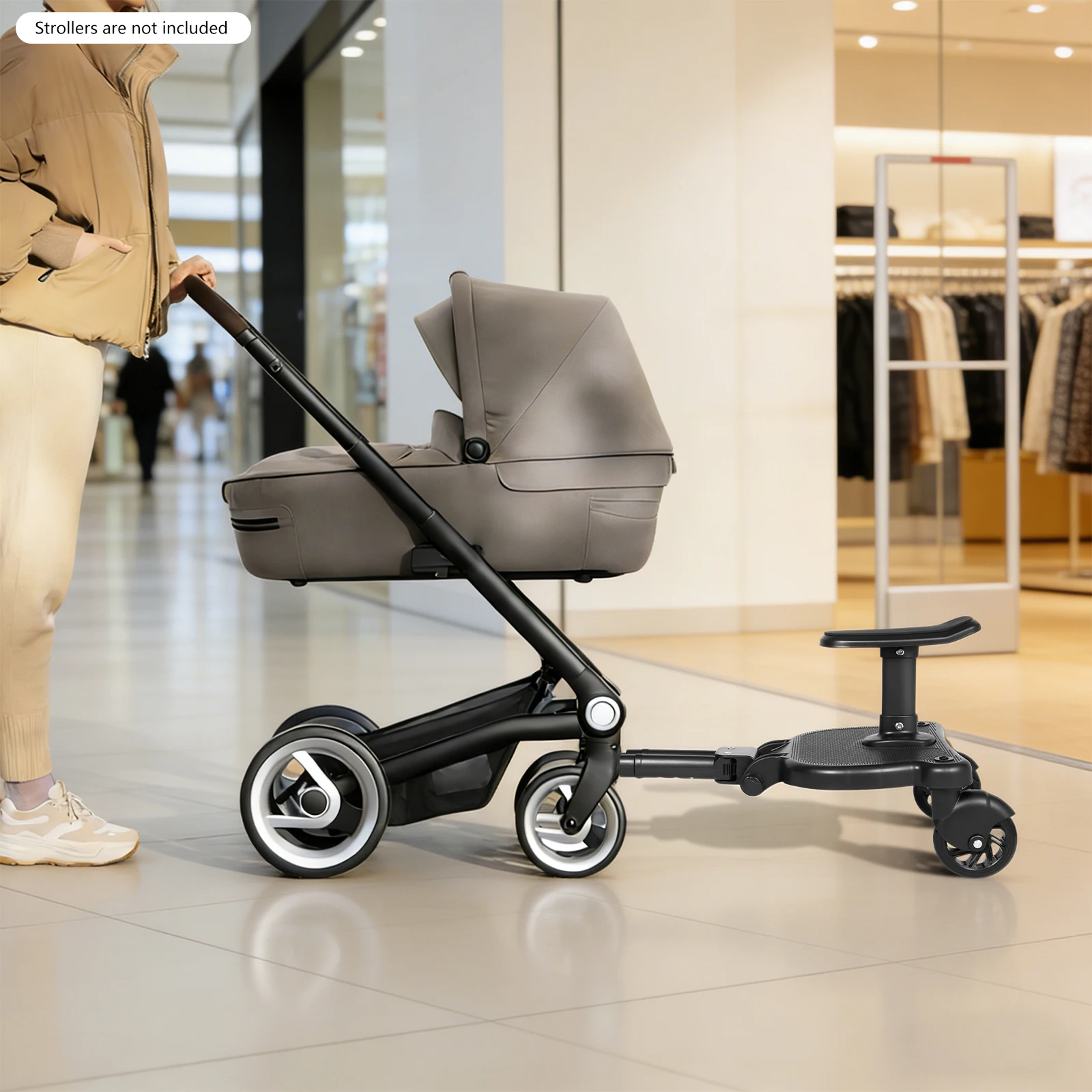 25kg Tragfähigkeit Mitfahrbrett für 3-7 Jahre alte Kinder, 33,2*24,5cm Buggy-Board für Leichte Regenschirm-Kinderwagen
