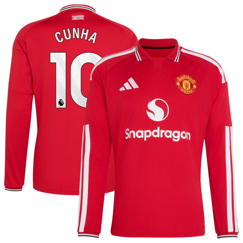 "Manchester United adidas Heimtrikot 2026-27 - Lange Ärmel mit Aufdruck Cunha 10" Image