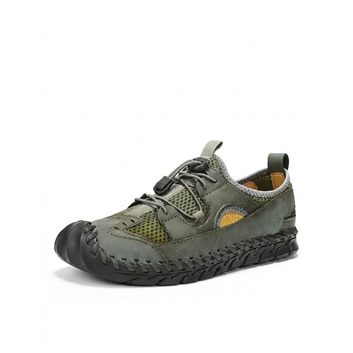 Grüne, lässige Herren-Strandschuhe – leichte, atmungsaktive und bequeme Schuhe für Strandurlaub, Reisen in die Tropen, Freizeit am Meer und warmes Wetter Image