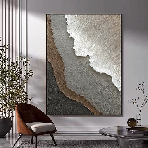 Mintura handgefertigte 3D-Ölgemälde von Meereswellen auf Leinwand, moderne abstrakte Wanddekoration, strukturierte Bilder für Zuhause und Hotel, gerollt, rahmenlos, ungespannt Image
