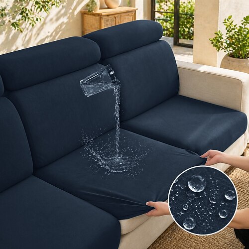 100 % wasserdichter Sofabezug, Couchbezug für 1-Sitzer, Zweisitzer und 3-Sitzer, langlebiger Möbelschutz gegen Verschüttetes, Flecken und Schäden durch Haustiere Image