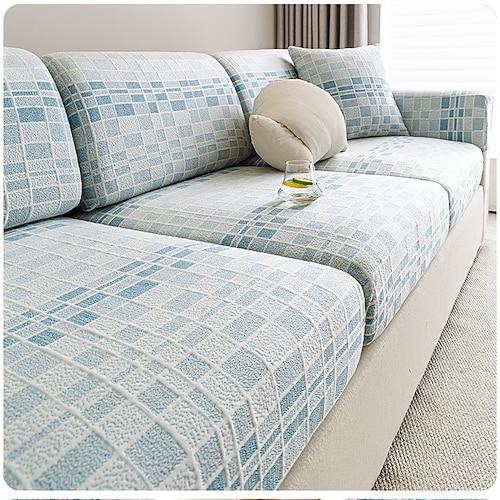 Kühlende Sofakissenbezüge, Sofabezug aus Eisseide, rutschfester Stretch-Sofasitzbezug, sommerkühlender Sofaüberzug, waschbarer Sitzrückenbezug für das Wohnzimmer Image