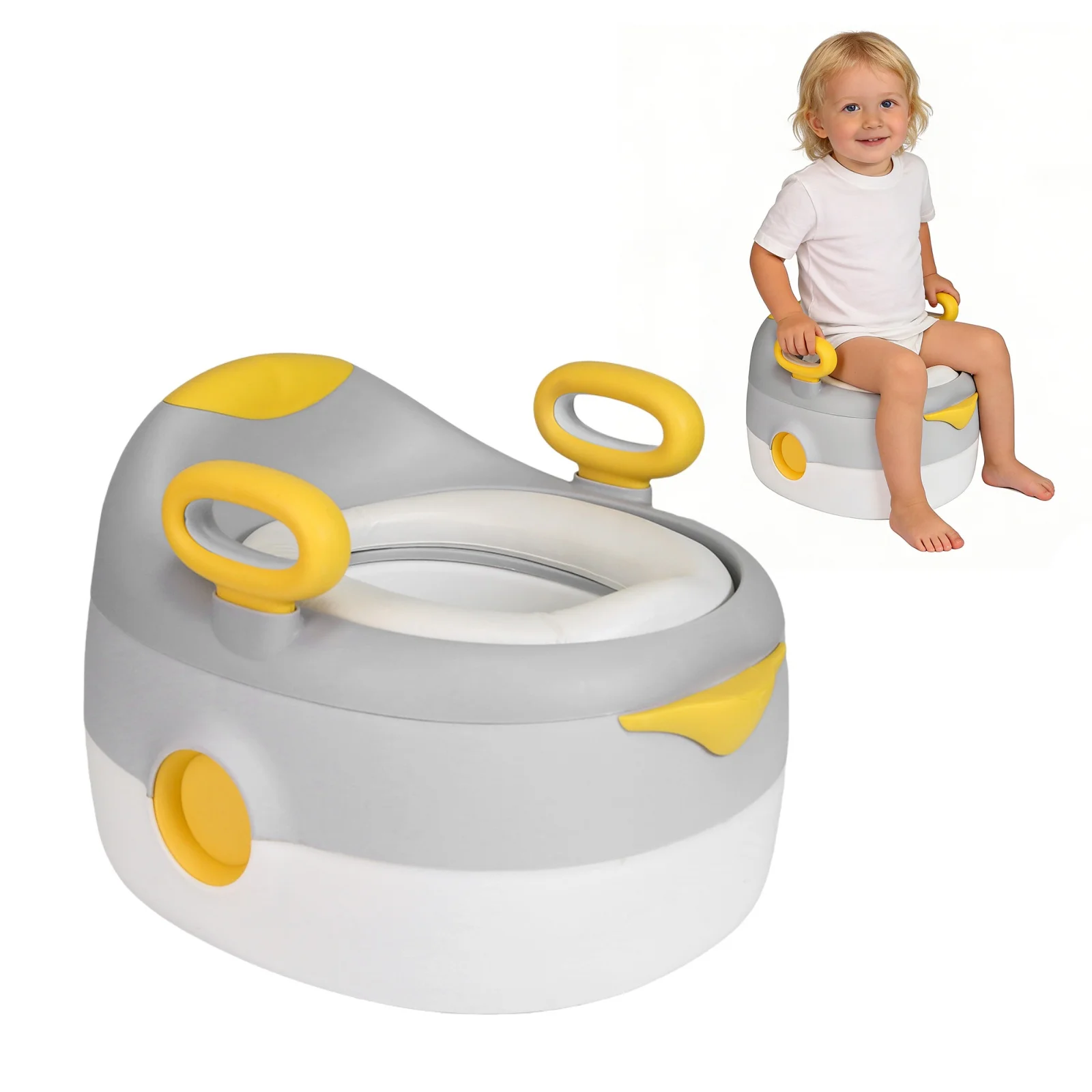 Vasino per Bambini - Riduttore WC per Bambini - Sedile Imbottito con Sgabello per Bambini e Bambine 1-6 Anni Casa e Viaggio