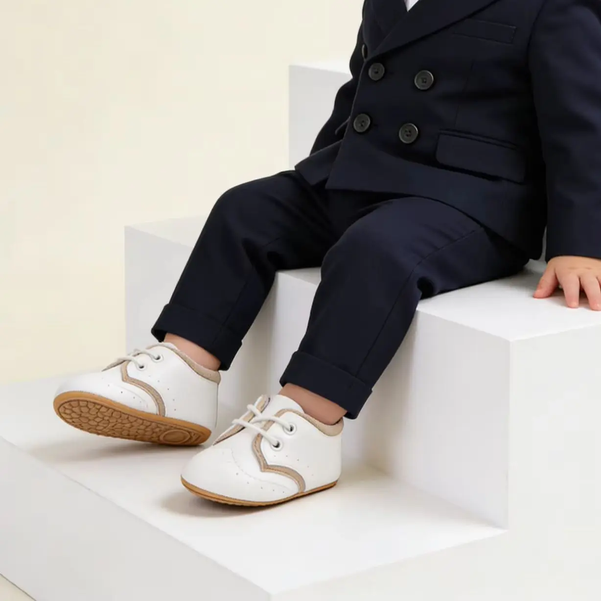 Babyschuhe, Herren-Babyschuhe aus Leder, Gummisohlen, rutschfeste, mehrfarbige Babyschuhe, Schuhe für Neugeborene
