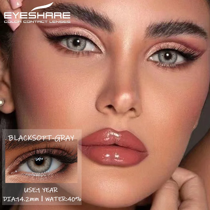 EYESHARE 1 Paar farbige Kontaktlinsen für Augen, blaue Linsen, graue Schüler, grüne Augen, natürliche Linsen, modische Schönheitskontakte, jährlich Image