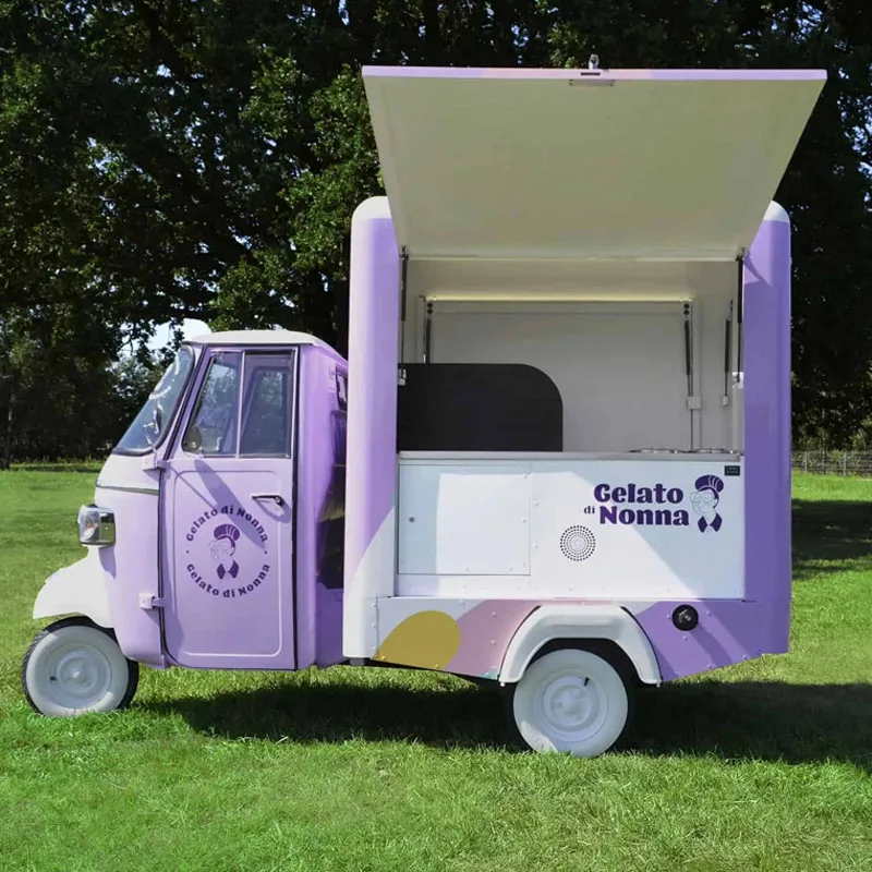 Tricycle électrique camion de nourriture remorque de nourriture distributeur automatique Snack remorque de nourriture BBQ Pizza camion de nourriture remorque