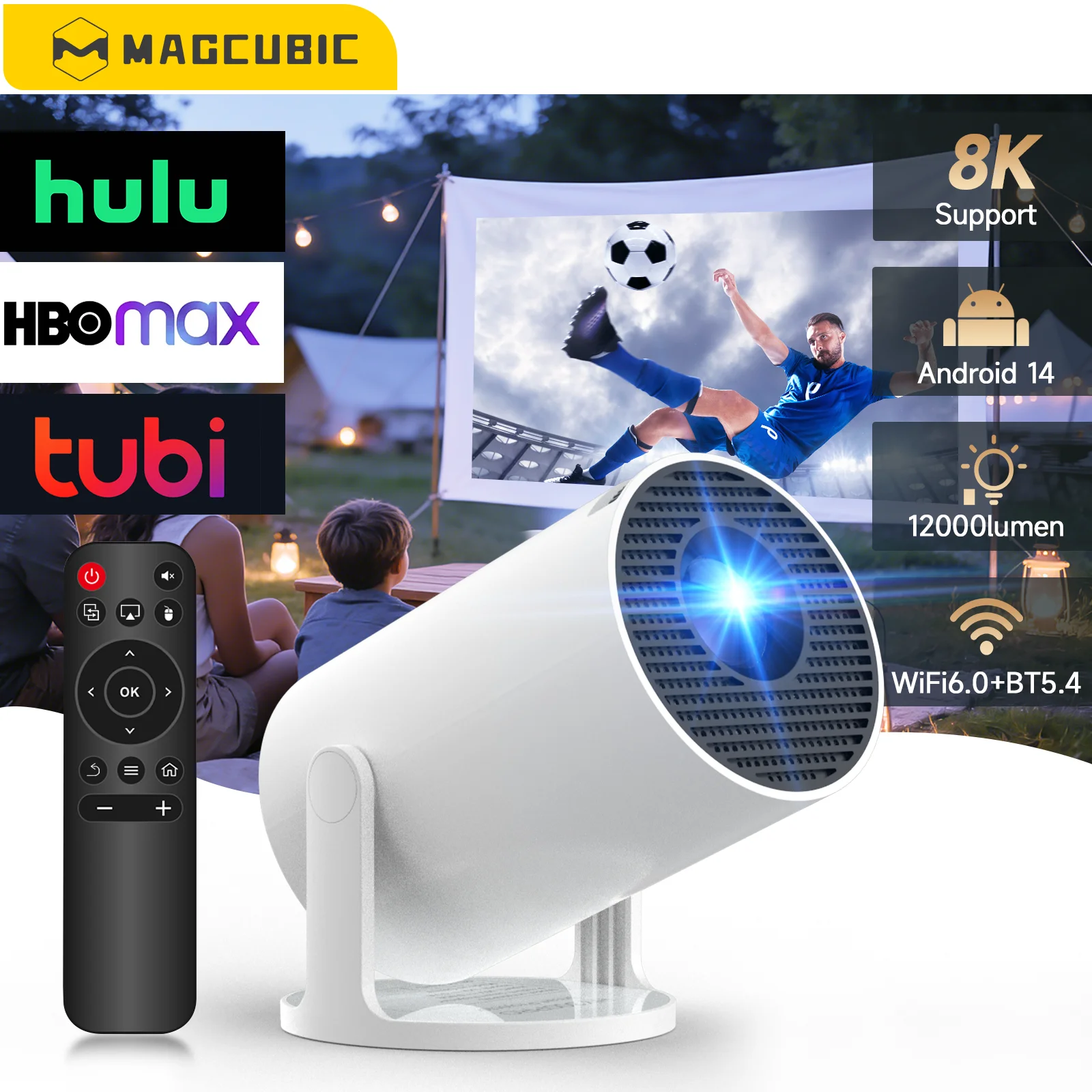 Magcubic Projektor 8K Wifi6 Android Mini-Beamer Dual WIFI BT5.4 Heimkino Outdoor HD Tragbar Image