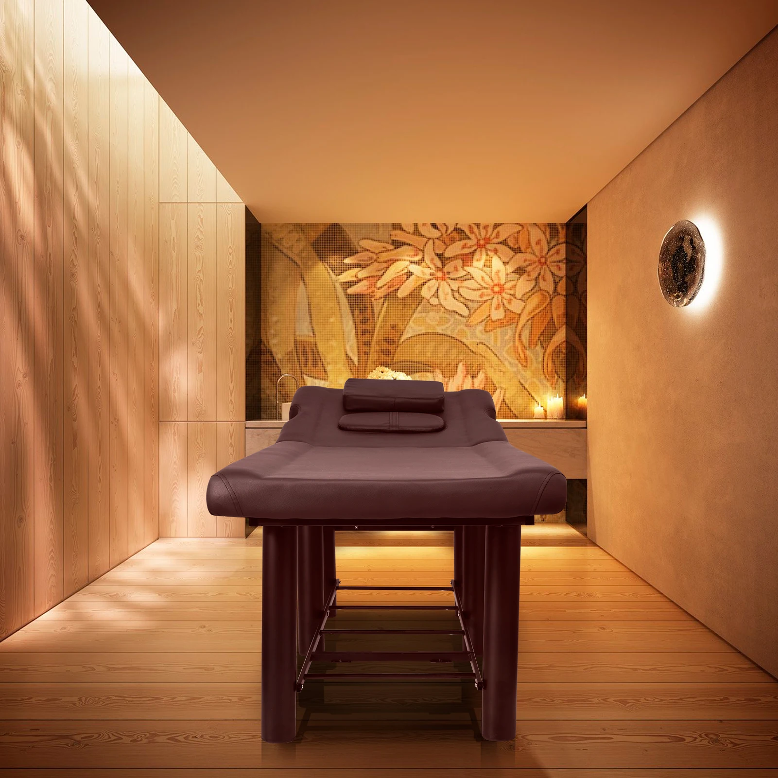 Robuste stationäre Massageliege, Kosmetikliege mit verstellbarer Rückenlehne – Metallrahmen-Gesichtsbehandlungsliege für SPA-Salon Image