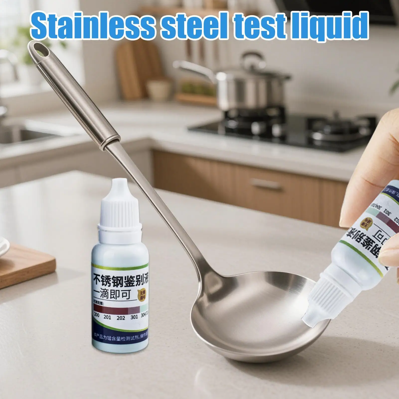 1 Stück Edelstahl-Testlösung 15ml Sanitärwaren-Testlösung Besteck-Identifikationsmittel Edelstahl-Identifikationsmittel Image