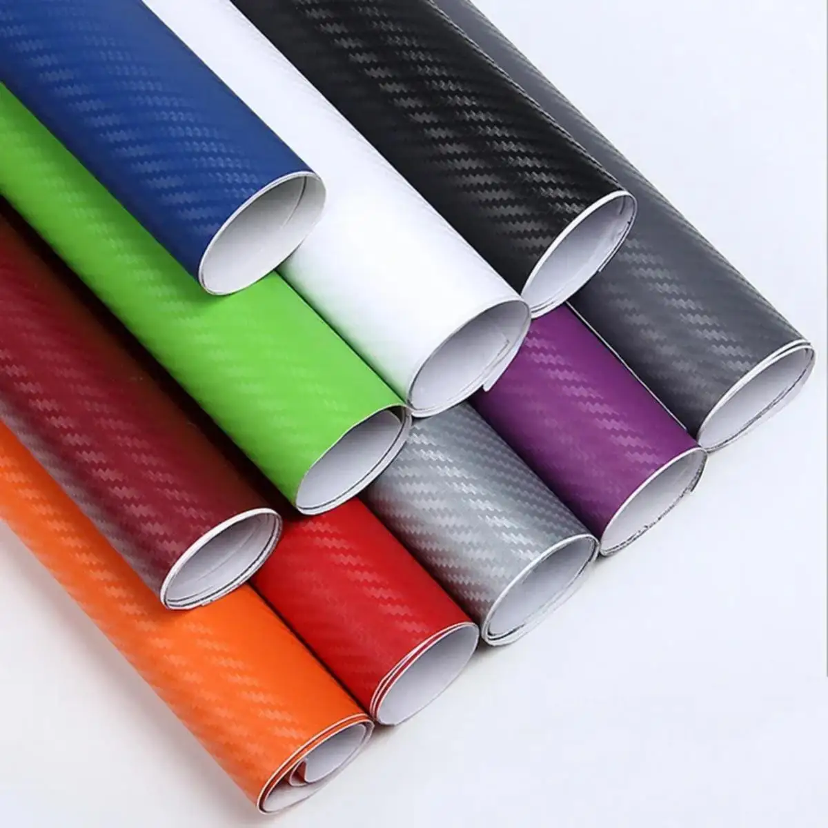 30 cm x 127 cm 3D Carbon Faser Auto Aufkleber Rolle Film Wrap Auto Motorrad DIY Styling Vinyl Schwarz Bunte Aufkleber Image