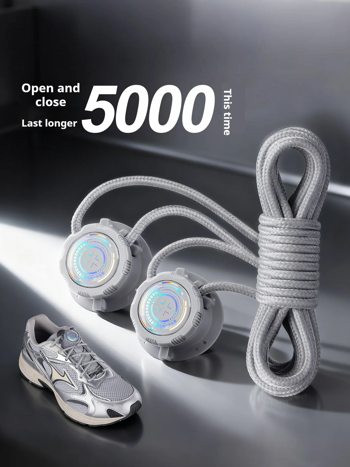 1 Paar Automatische Schnürsenkel für Tennisschuhe - Schnürsenkel ohne Binden mit Dickem Seil und Einfacher Drehverschluss-Schnalle für Einfaches Schnüren Image