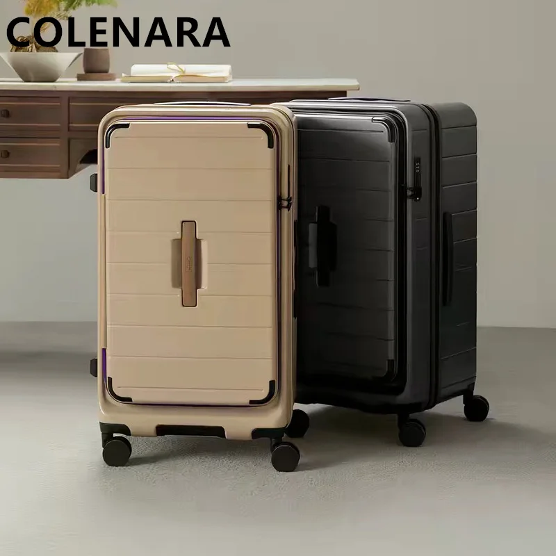 COLENARA Seitenöffnungs-Großraumkoffer mit Tiefenfächern, 20 Zoll Reisekoffer für Damen und Herren Image