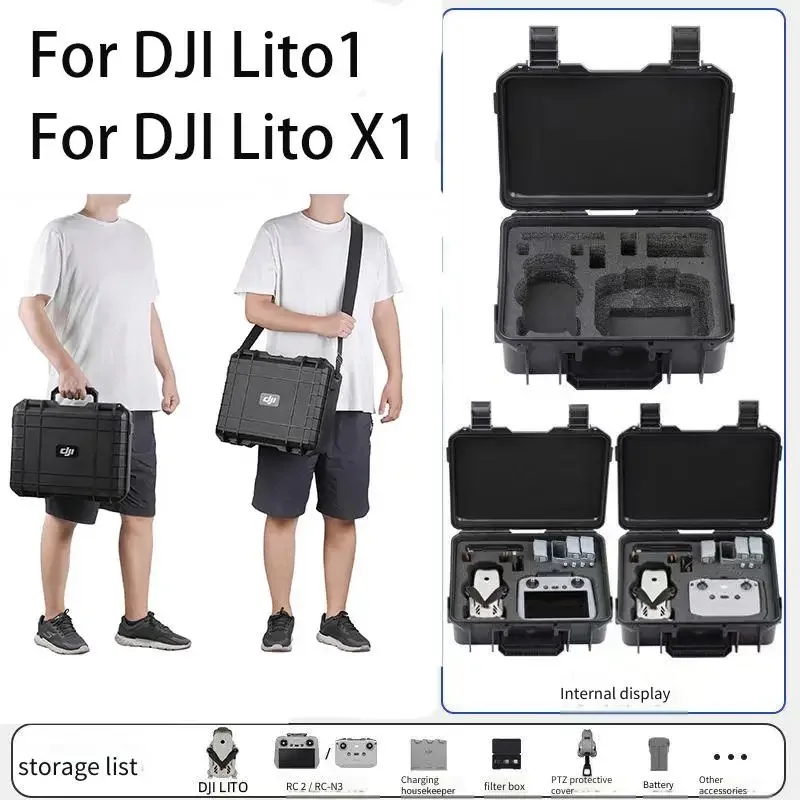 Geeignet für DJI Lito X1 Drohne, explosionsgeschützter Sicherheitskoffer, Lito tragbarer wasserdichter Aufbewahrungskoffer für den Außenbereich Image