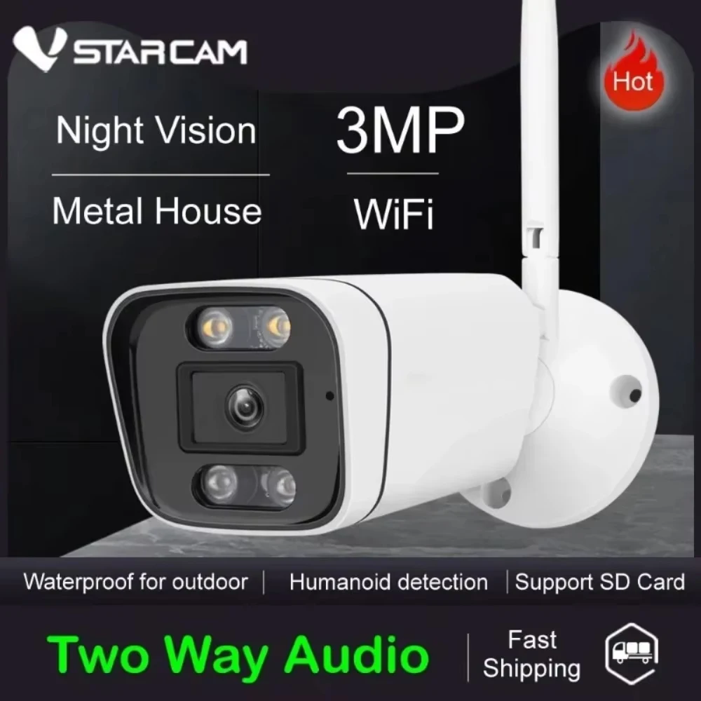 Vstarcam CS58 3MP WIFI IP Kamera 1296P Drahtlose CCTV Kugel Sicherheit Outdoor Zwei-weg Audio Sprechen Kamera Wasserdichte nachtsicht Image