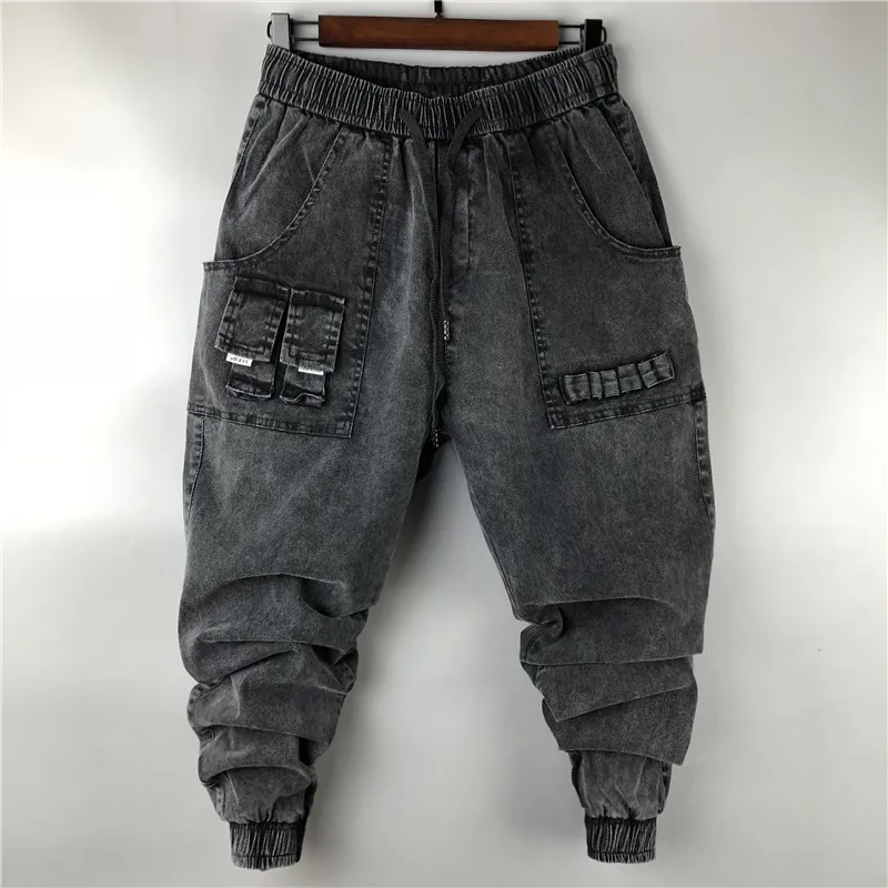 Owen Seak Männer Casual Cargo-Harem Jeans Hosen High Street Hip Hop Länge Männer kleidung Denim Jogginghose Frühling Herbst große Größe