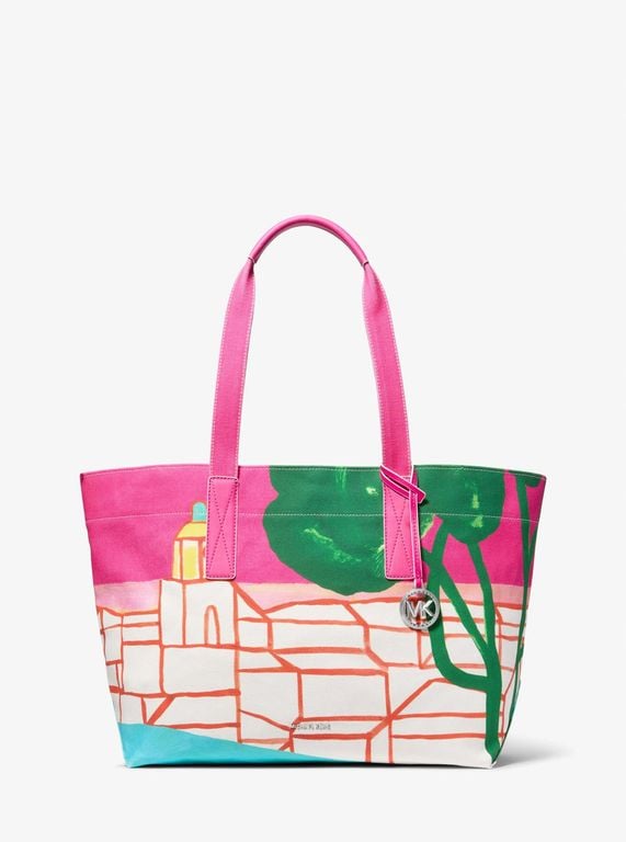 Mk Michael Kors X Christina Zimpel Large Cotton Canvas Tote Bag