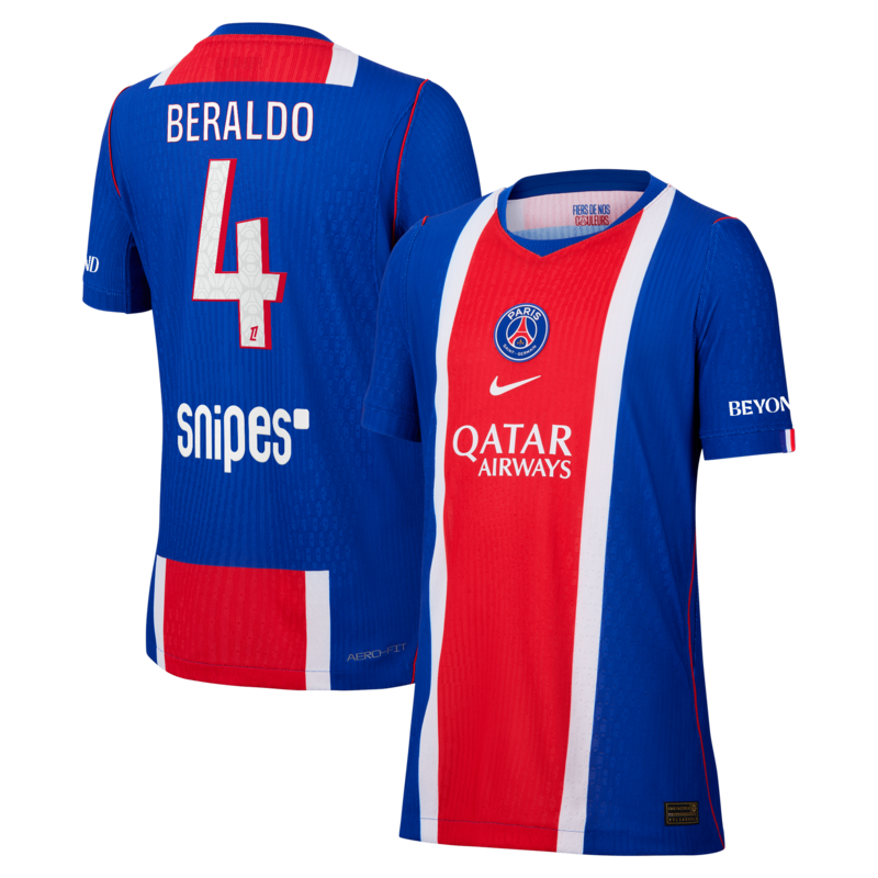 Maillot Domicile Match PSG Nike Aero-FIT 26/27 - Enfant avec flocage Beraldo 4