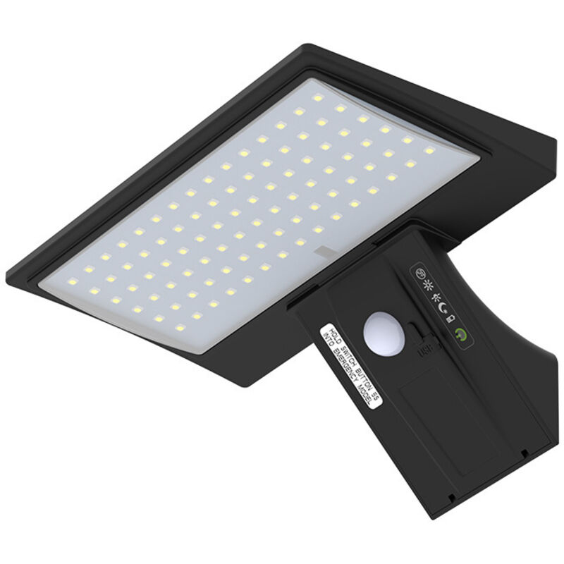 Luce Solare Da Esterno, 90 Led Con Sensore Di Movimento, Luce Di Sicurezza Impermeabile, 2600 Mah, Luce Solare Da Parete Per Esterni Per Giardino, Recinzione, Cancello, Patio, Vialetto (luce Bianca) -
