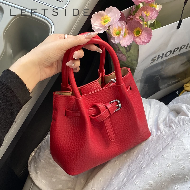LEFTSIDE Borse a tracolla piccole per donna Borsa a tracolla in pelle PU 2025 Designer di lusso Trendy Nuove borse e borsette con manico corto