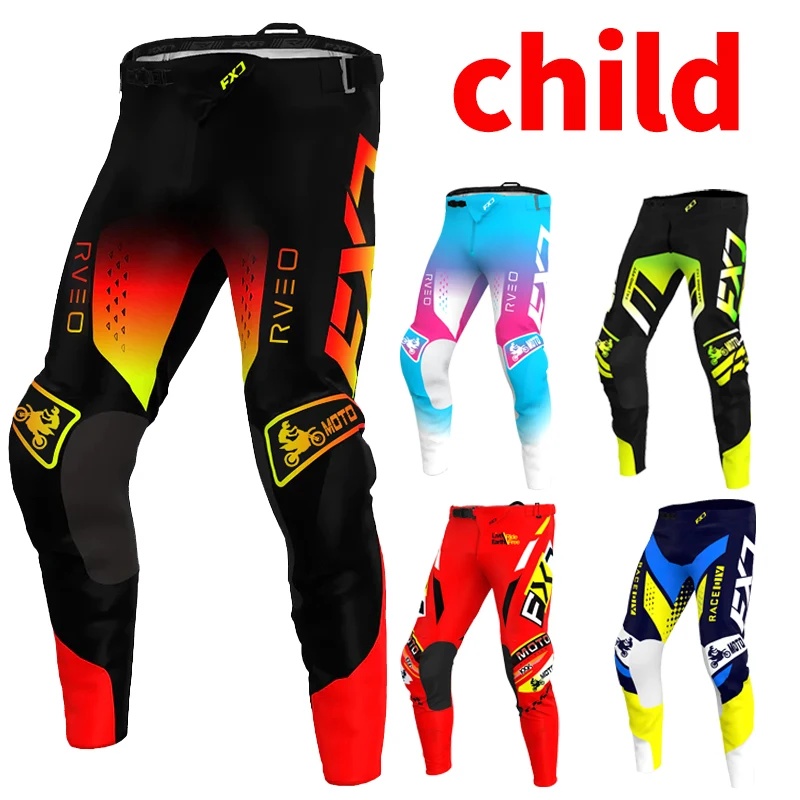 Pantalon de motocross FXJ pour enfants, adolescents et adultes, pantalon MX DH MTB Dirt Bike ATV Enduro, équipement moto pour enfants, équipement tout-terrain