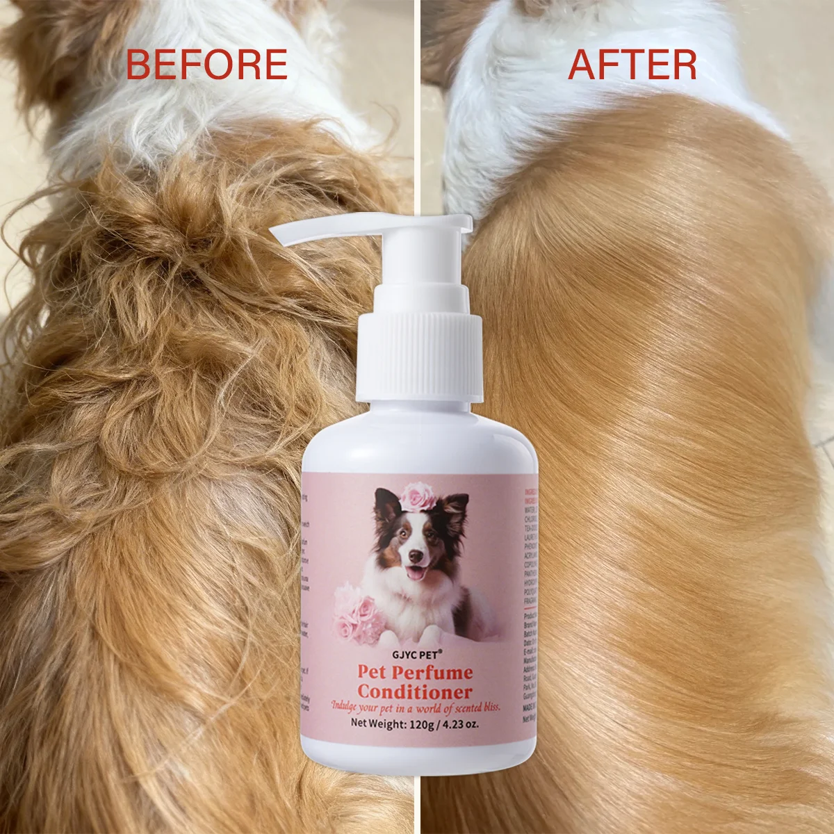 Natürlicher Haustier-Conditioner Entwirrende Feuchtigkeitsformel für Hunde und Katzen Hält den Fellweiche, Glänzende, Starke und Langanhaltend Frisch Duftende Haare Image