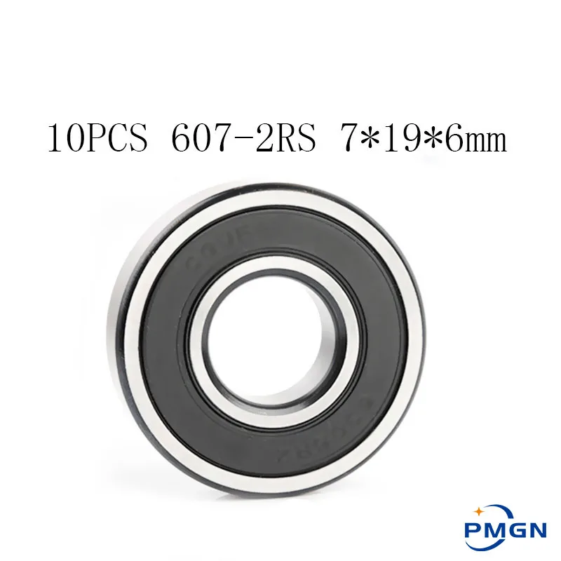 10PCS ABEC-5 607-2RS 607 RS 607 2RS 607RS 7x19x6mm Miniatur Gummi Versiegelt ball Hohe qualität Rillen Kugellager Image