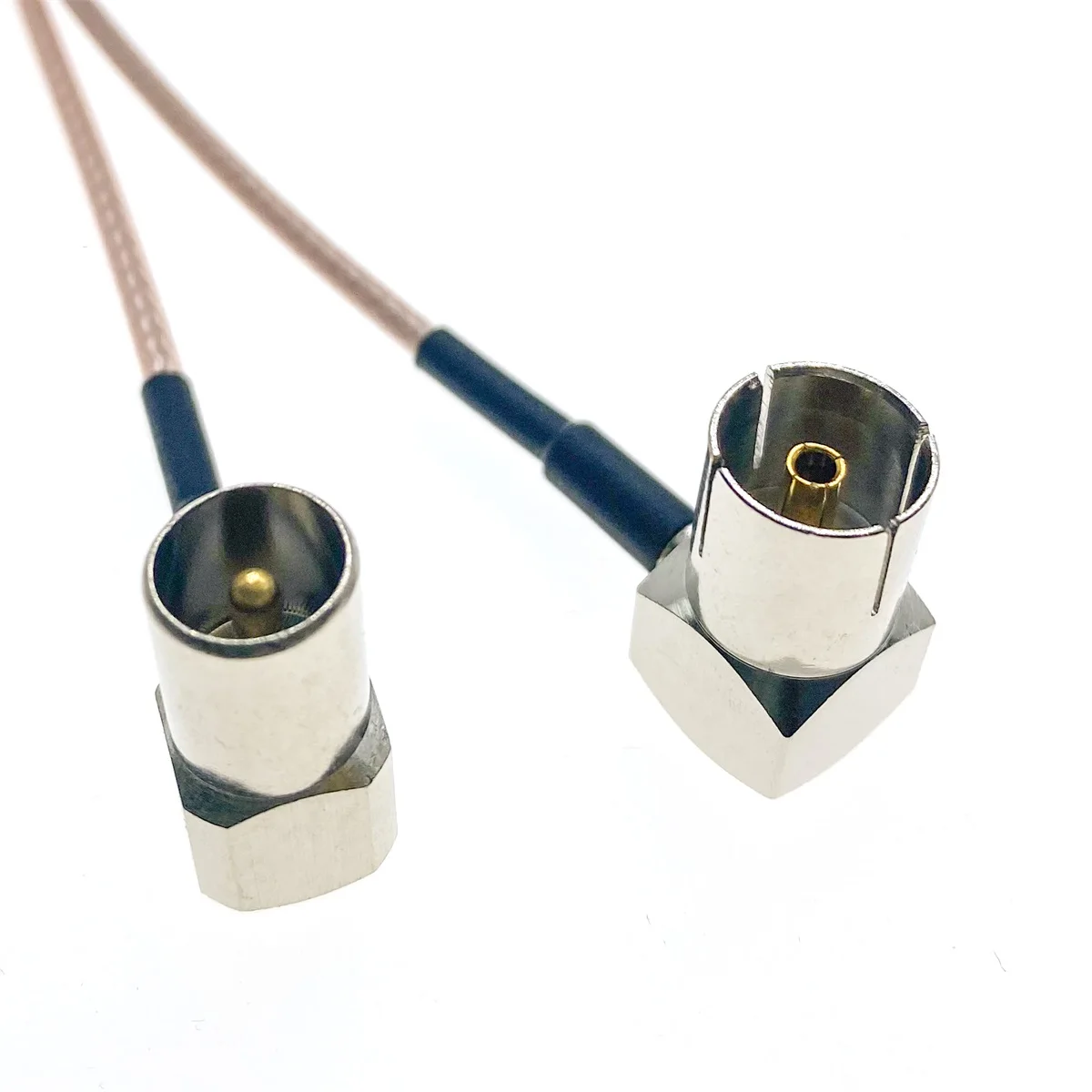 75 Ohm RG179 Kabelfernseher IEC-Stecker rechtwinklig auf IEC-Buchse 90 ° RA-Stecker Antennenkabel Jumper RF Koaxialkabel Image