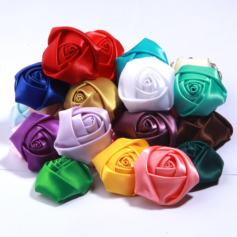 10pcs 5cm 2 "große Rose Stoff künstliche Blumen für DIY Accessoires Kleidung Hüte Schuhe Dekoration Kopfschmuck Hochzeit Braut