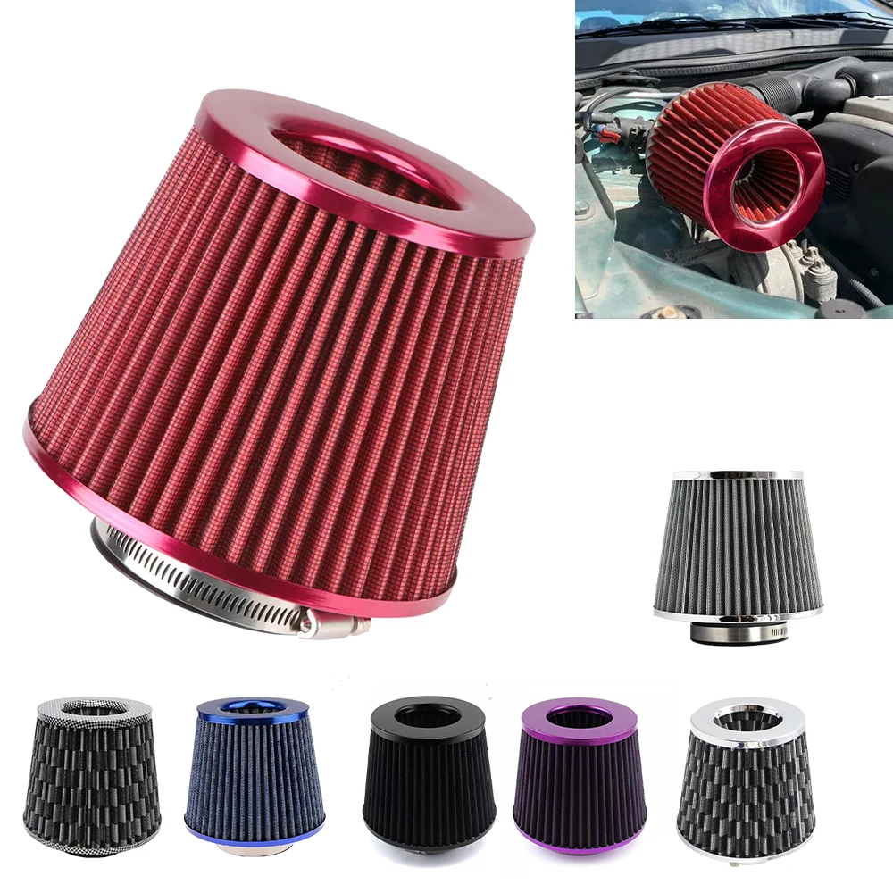 76mm 3 Zoll Auto Luftfilter Entlüftung filter High Flow Ansaug kit Mesh Kegel Motors chutz Ersatz Auto Zubehör Universal Image