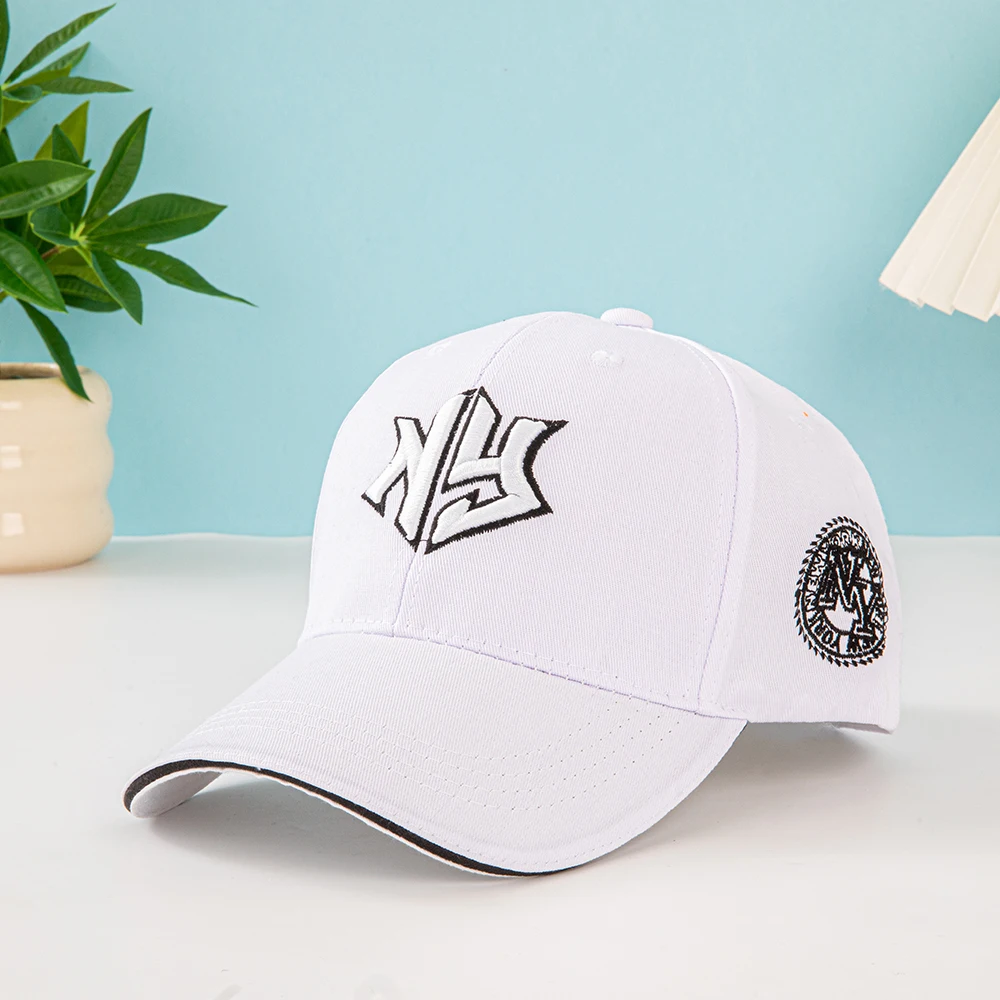Klassische New York-Baseballkappe weiß – Unisex-Papa-Kappe mit verstellbarem Riemen: Retro-sportlicher Stil für den täglichen Gebrauch, Outdoor-Aktivitäten und