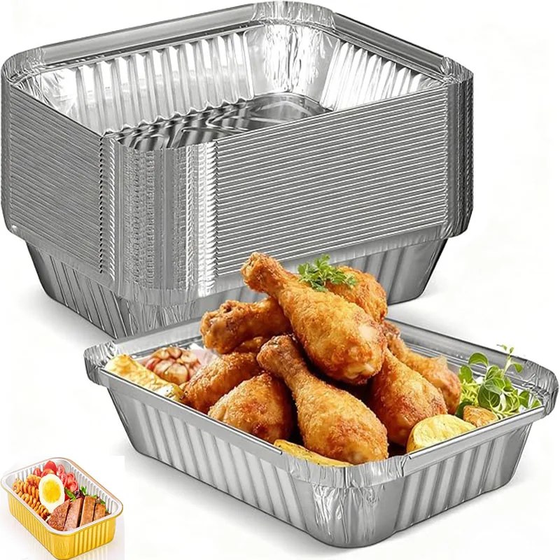Aluminiumfolie-Backformen, Verdickte Kochbehälter, BBQ-Tabletts, Antihaft-Kuchenverpackungsboxen, Küchen-Backzubehör Image