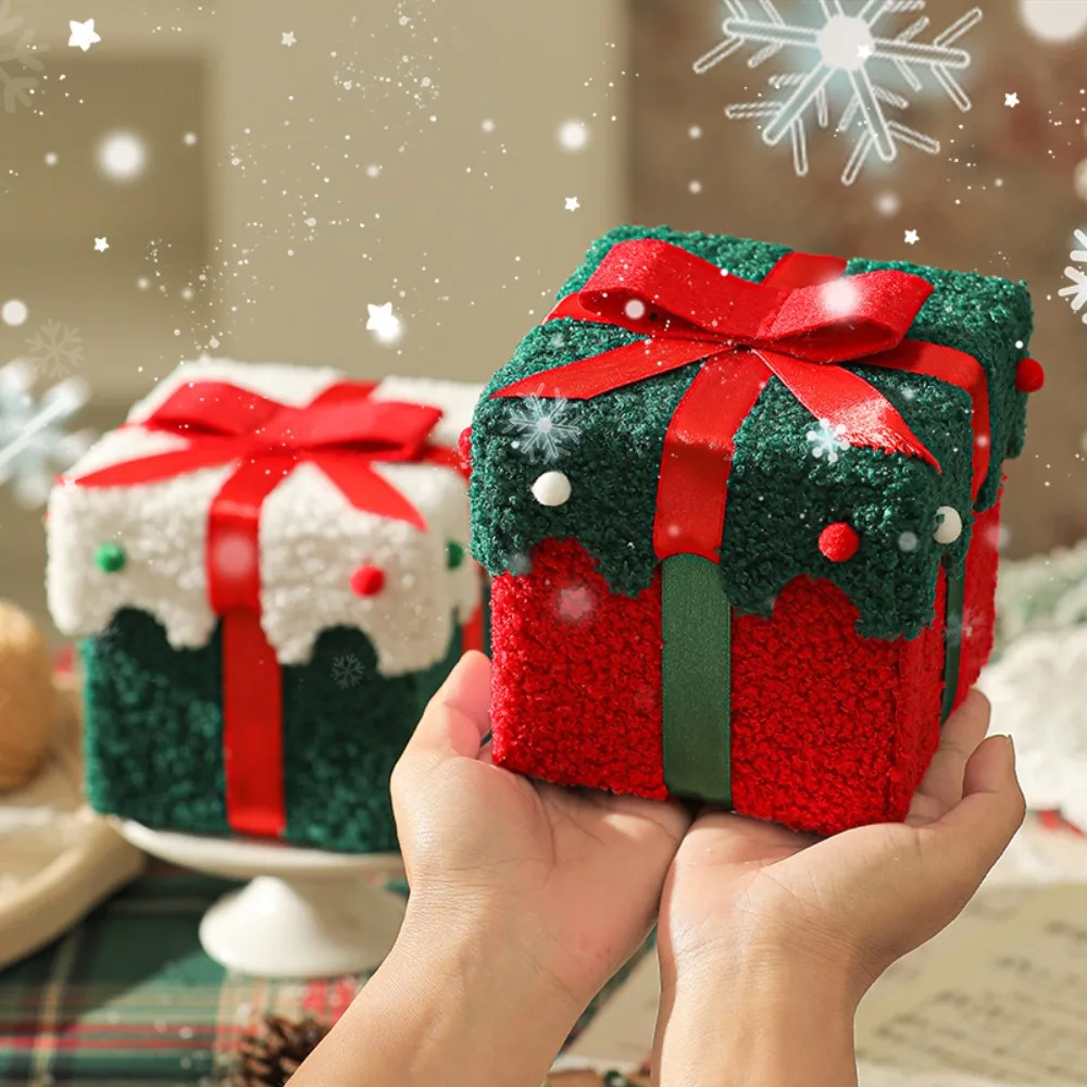 1 Stück Samt Weihnachtsgeschenkbox für Heiligabend Neujahr Frühlingsfest Geburtstag Karneval Apfel Süßigkeiten Geschenkverpackung Geschenkbox Image