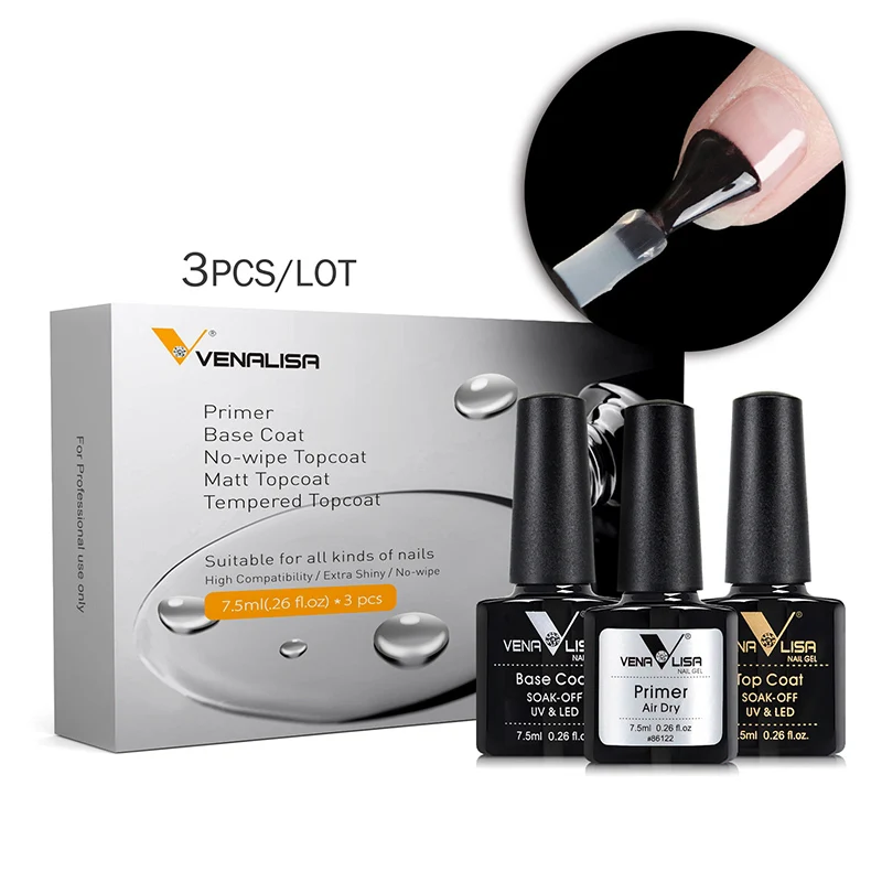 Venalisa Functional Tempered Top Coat Primer Base Soak Off Gel Nagellack Soak Off UV LED Semi Permanent Lacke Gel Polish Image