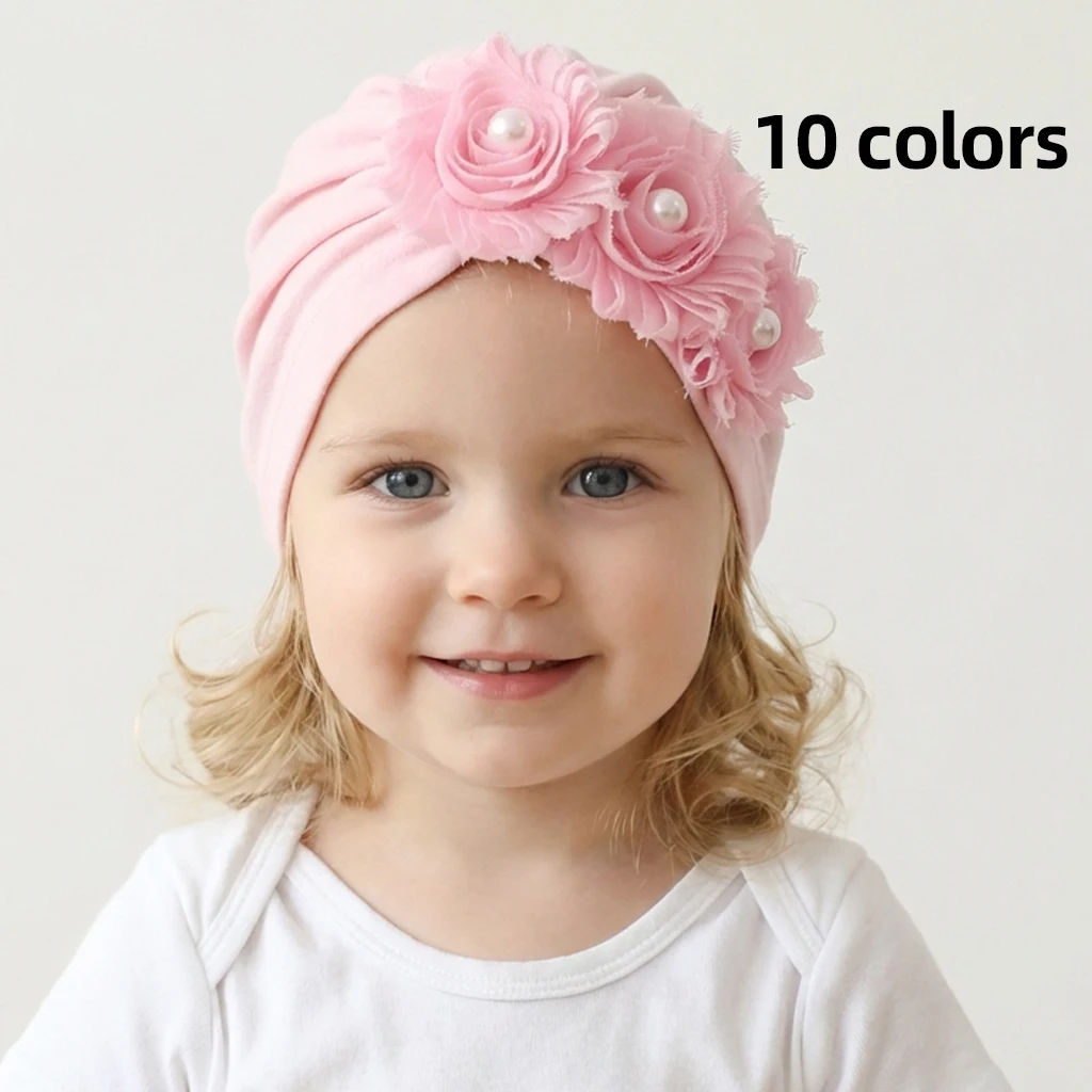 Babyprodukte Einfarbige Sonnenblumen-Ziehhaube für Kinder Herbst- und Wintermütze Warme Säuglingsmütze Image