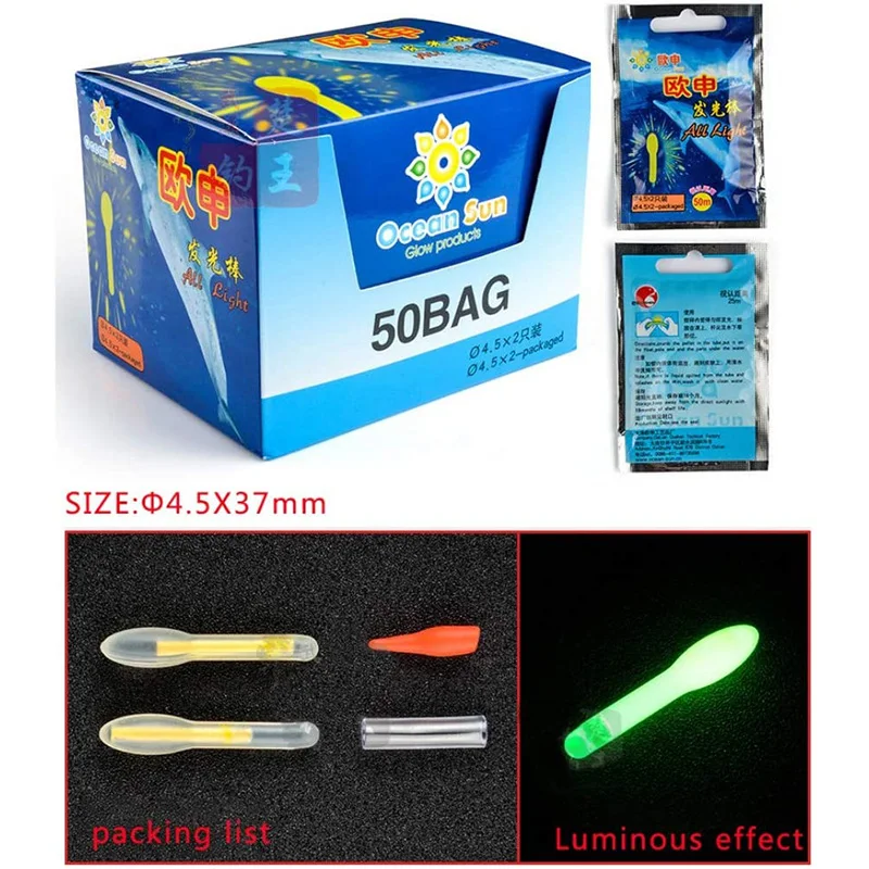 10PCS/5 Taschen Angeln Float Licht Stick Glühbirne Form Fluoreszierende Leucht Nacht Angeln Glow Sticks für Bobbers Stange glocke Alarm Image