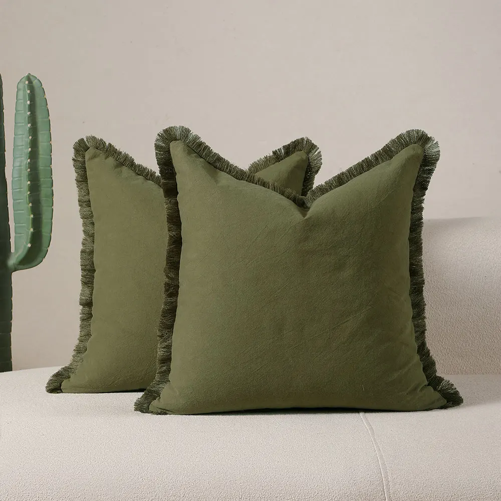 Boho-Kissenbezug für Sofa, Wohnzimmer, Quaste, dekorativer Kissenbezug, 30 x 50, 45 x 45, 50 x 50, atmungsaktiver Kissenbezug, weich, nordisch