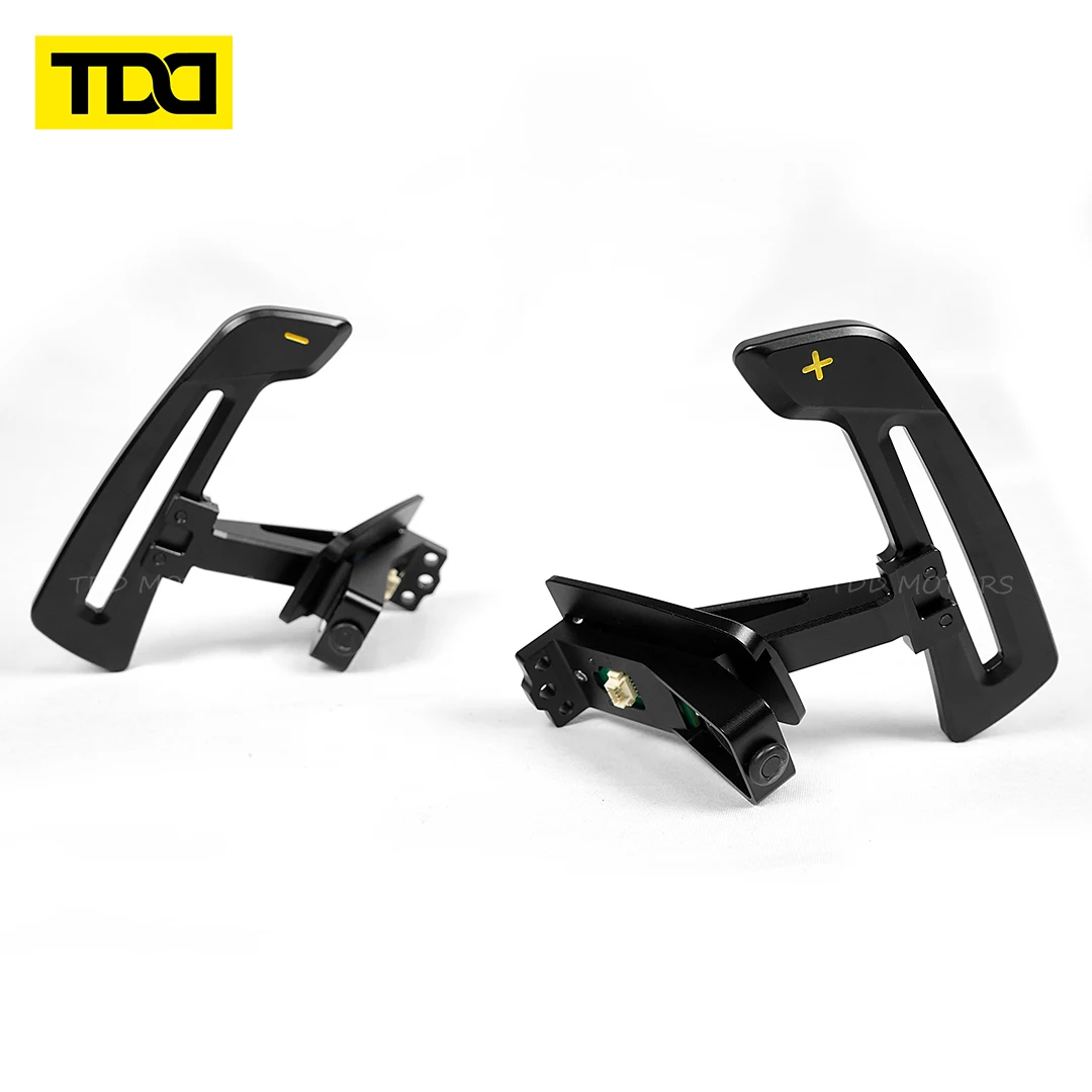 TDD Aluminiumlegierung Magnetische Paddle Shifters für Porsche 992 GT3 Gelb / Grün / Blau / Silber / Rot "+""-" Schild