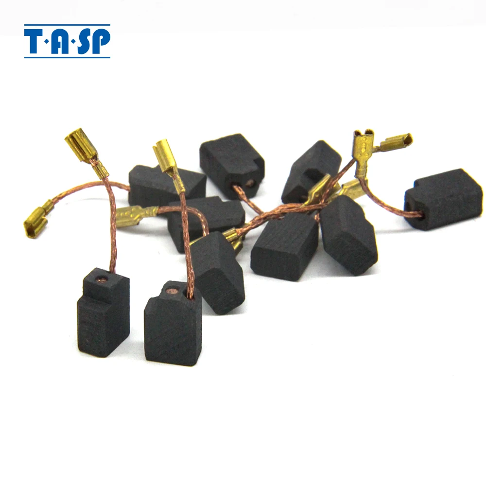 TASP 5 Paar Kohlebürsten 6,35 x 10 x 13 mm für Dewalt-Winkelschleifer D28111 D28113 D28116 D28117 D28130 Image
