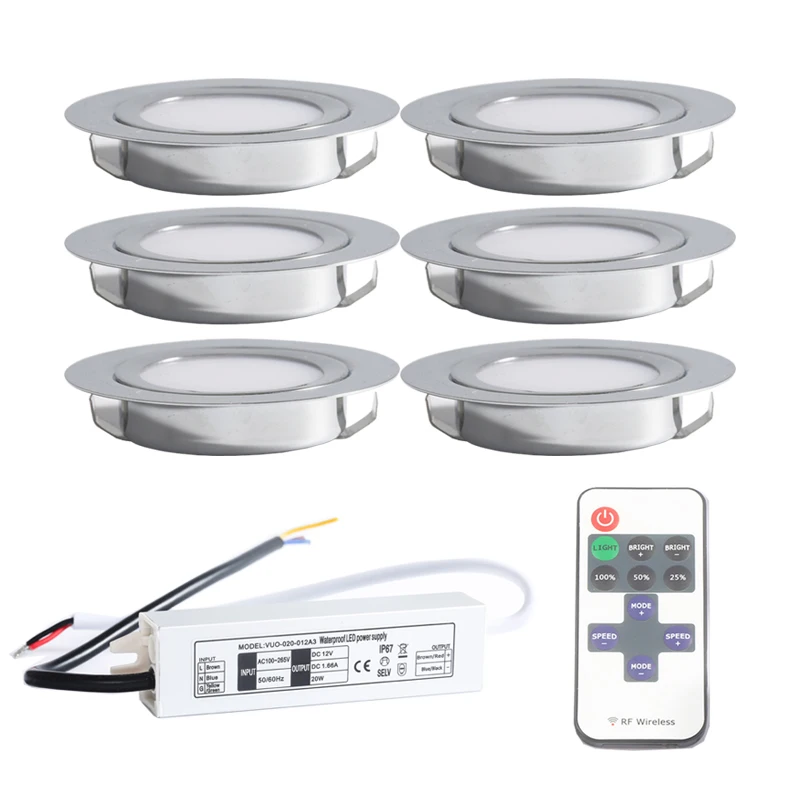RF Dimmbare + Fahrer 3W 12V Mini Led-lampe Scheinwerfer CE Decke Deck Einbau Beleuchtung für Schrank Küche esszimmer Lesen Lampe