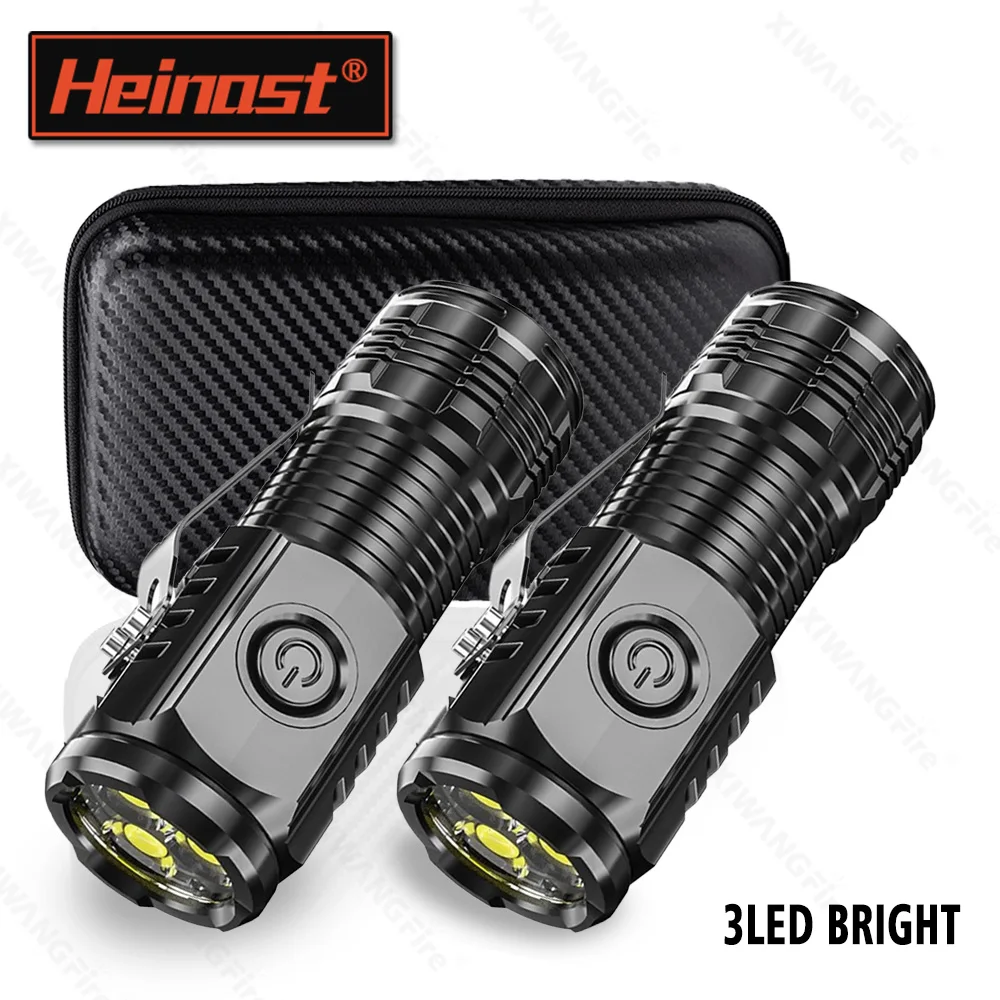 3Led helle Mini-Taschenlampen, wiederaufladbar, tragbar, Taschenlampe, Outdoor, Notfall-Blitz, Hand-EDC-Lichter mit Stift-Clip Image