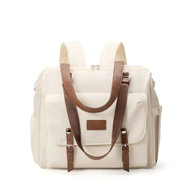 Multifunktionaler Nylon-Mama-Rucksack mit großer Kapazität, Vintage-Windel-Kinderwagen-Wickelunterlage, modisch und große Kapazität