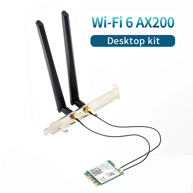 WiFi 6 Dualband 3000 Mbit/s AX200 Karte M.2 Desktop Kit 2,4G/5G Bluetooth 5.2 802.11ax AX200NGW Wireless Adapter Image