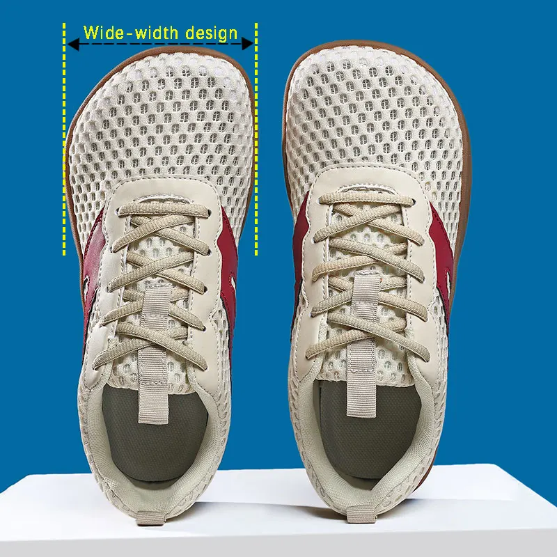 Herren Weitgezogene Rutschfeste Freizeitschuhe Wanderschuhe Barfuß-Loafer in Mehreren Farben Erhältlich Atmungsaktives Mesh Herrenschuhe