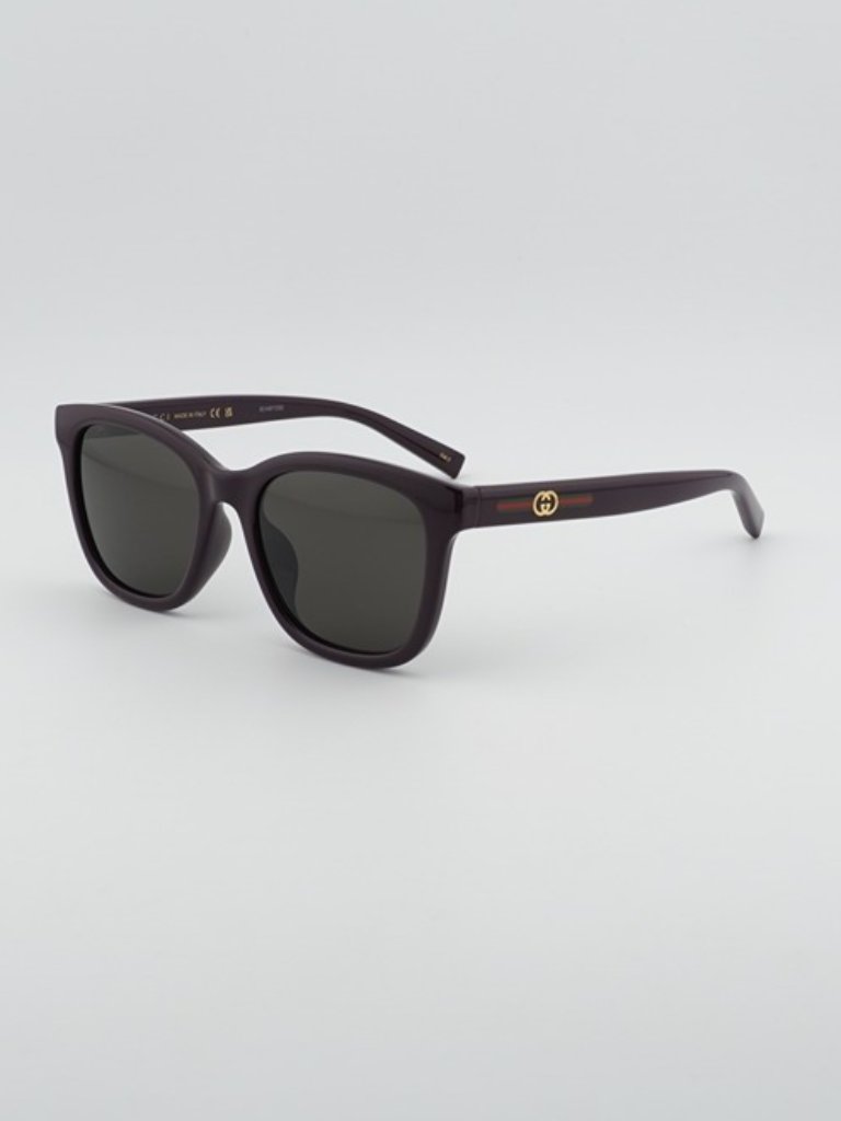 Gucci Accessories | Gucci Gg1984sk 004 Unisex Sunglasses Violet Square Frame, Grey Lenses | Color: Gray/Purple | Size: 55 - 19 - 145