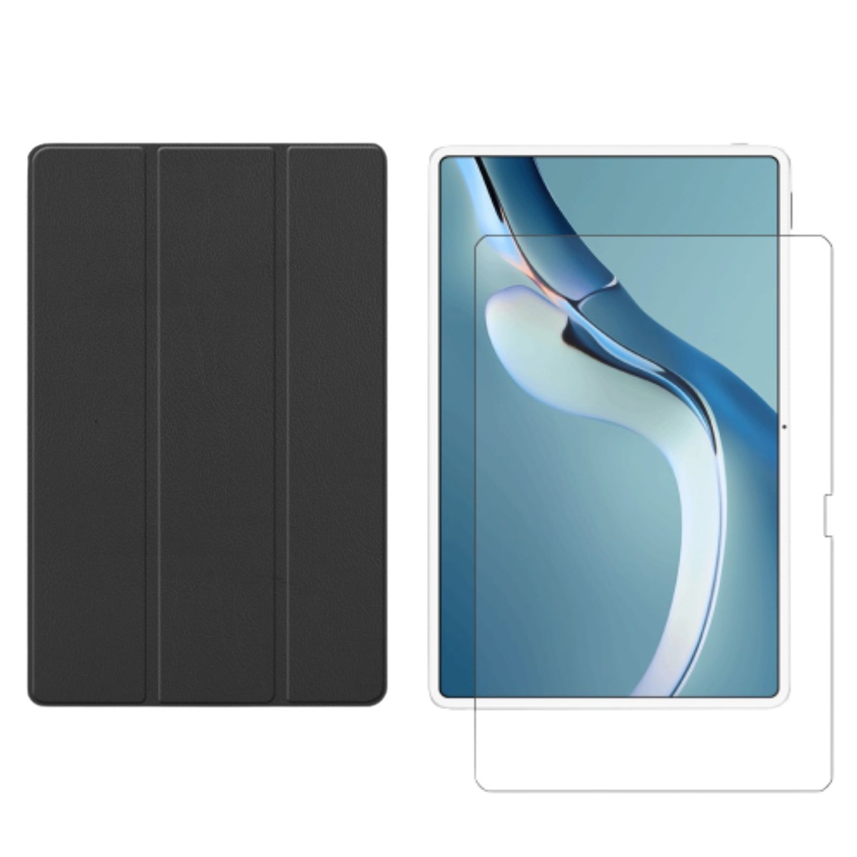 Lobwerk 2in1 Set für Huawei MatePad Pro 2021 12.6 Zoll Tablet mit Smartcover + Schutzglas mit Auto Sleep/Wake Magnetverschluss Hülle Image