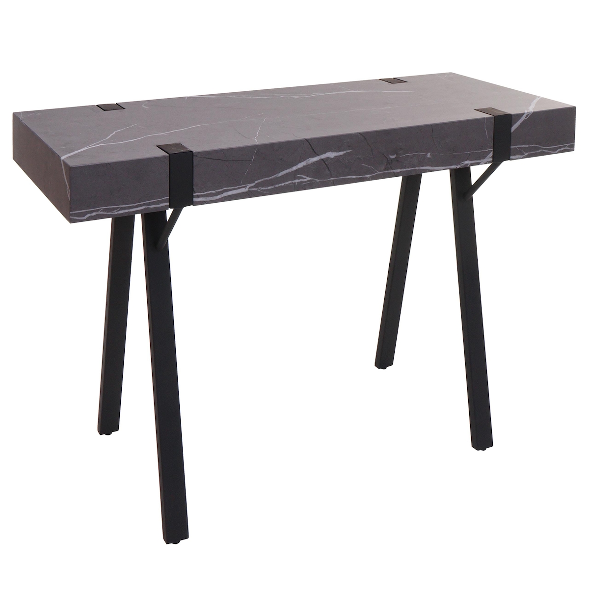 Décoshop26 - Konsolentisch/Beistelltisch 75x100x40 cm aus Eisen und MDF mit grauer Marmoroptik 04_0008489 Image