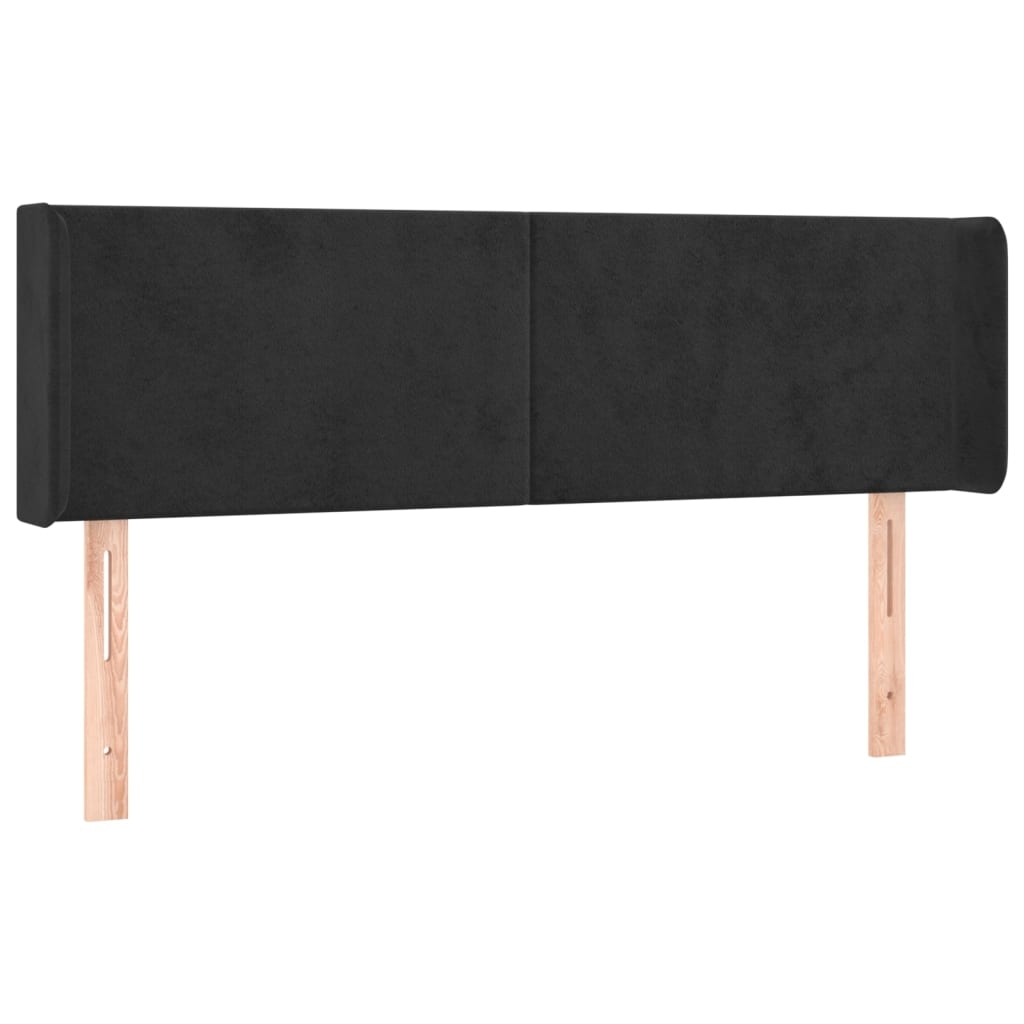Décoshop26 - Kopfteil Schlafzimmeraccessoire LED-Beleuchtung 147 x 16 x 78/88 cm schwarzer Samtstoff TDL0200680 Image